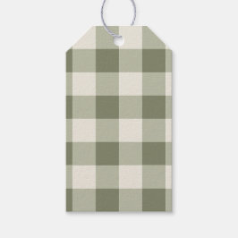 Classic Green Farmhouse Gingham Style Napkins Geschenkanhänger