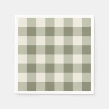Classic Green Farmhouse Gingham Style Napkins