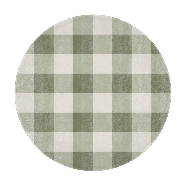 Classic Green Farmhouse Gingham Style Schneidebrett (Vorderseite)