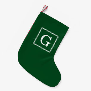Classic Green Gerahmt Monogram Kleiner Weihnachtsstrumpf
