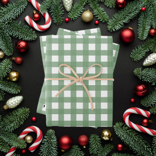 Classic Green Gingham Geschenkpapier Set
