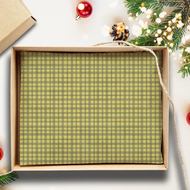 Classic Green Gingham Kariert Minimal Weihnachten Seidenpapier (Von Creator hochgeladen)