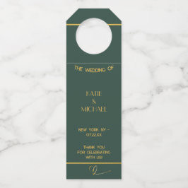 Classic Green & Gold Flasche Hanger Tags - Luxus D Flaschenanhänger