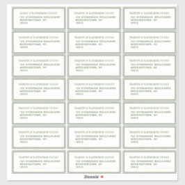 Classic Green Guest Mailing Labels 21 pro Blatt