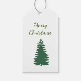 Classic Green Holiday Message Pine Tree Gift Tags Geschenkanhänger
