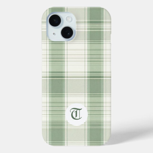 Classic Green Kariert Customizable Phone Case (Rückseite)