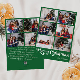 Classic Green Merry Christmas Vertical 10 Foto Feiertagskarte