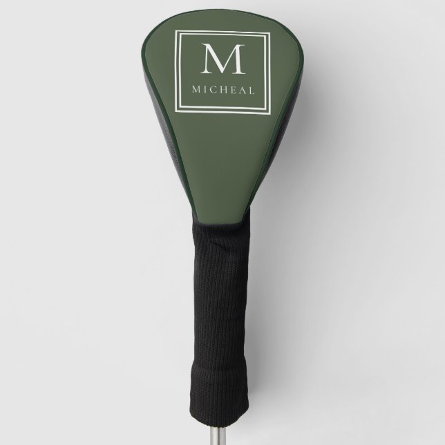 Classic Green Monogram Golf Head Cover Golf Headcover (Vorderseite)