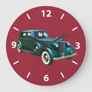 Classic Green Packard Luxury Car Große Wanduhr