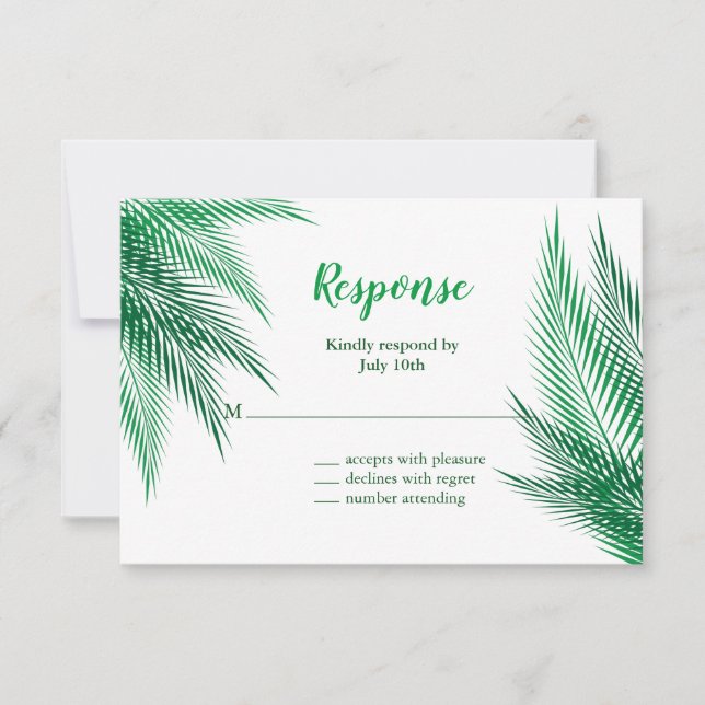 Classic Green Palm Blätter UAWG RSVP Karte (Vorderseite)