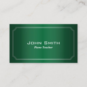 Classic Green Piano Teacher Business Card Visitenkarte
