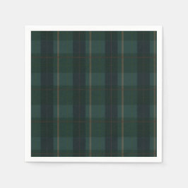 Classic Green Plaid Bear Baby Shower Serviette