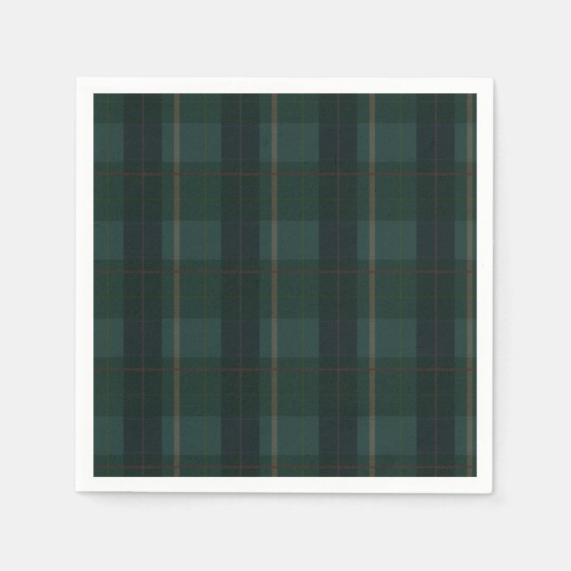 Classic Green Plaid Bear Baby Shower  Serviette (Vorderseite)