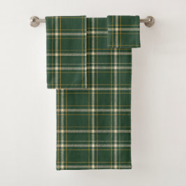 Classic Green Plaid Christmas Badhandtuch Set