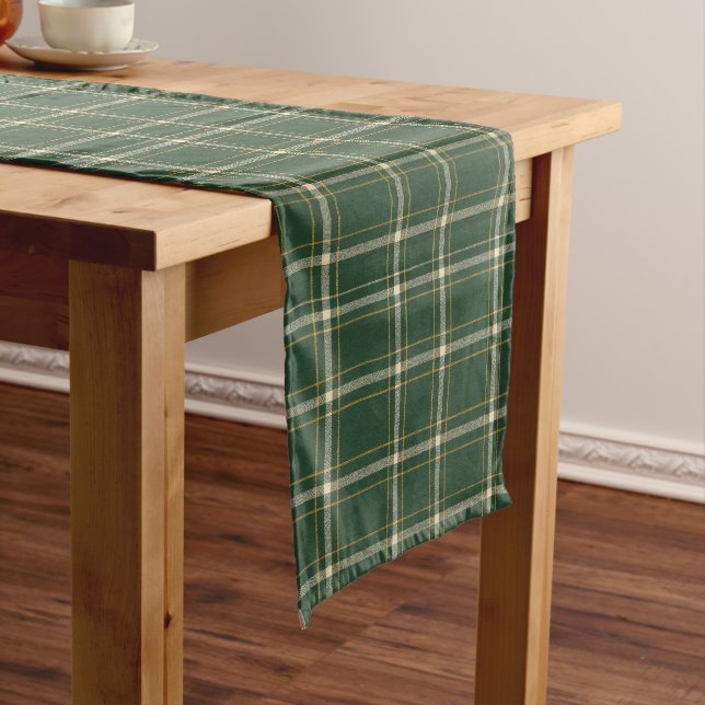 Classic Green Plaid Christmas Kurzer Tischläufer (Beispiel)