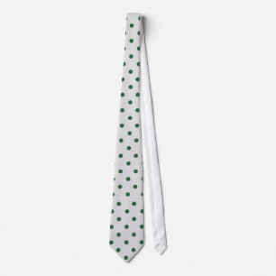 Classic green Polka Dot Pattern on Gray Tie Krawatte