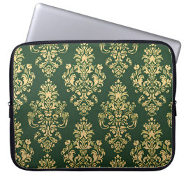 Classic Green Rokoko Ornamentation Laptopschutzhülle