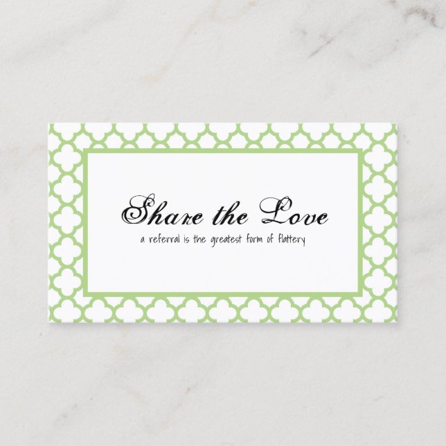 Classic Green Scallop Refer a Friend Empfehlungskarte (Vorderseite)