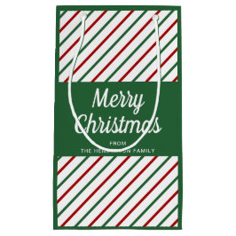 Classic Green Striped Frohe Weihnachten Kleine Geschenktüte