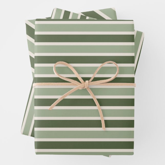 Classic Green Stripes Christmas Geschenkpapier Set (Beispiel)