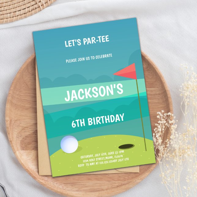 Classic Green T-Shirt Theme für Kinder und Erwachs Einladung (Golf Birthday Party Invitations)