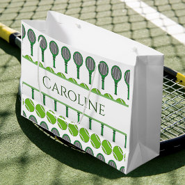 Classic Green Tennis Rackets Balls Girls Cool Große Geschenktüte