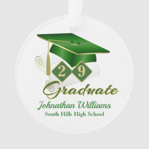 Classic Green und Gold 20xx Graduate Foto Ornament
