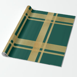 Classic Green und Gold Tartan Geschenkpapier