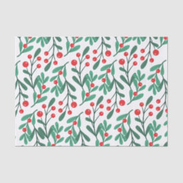 Classic Green und Red Christmas Floral Tissue Seidenpapier