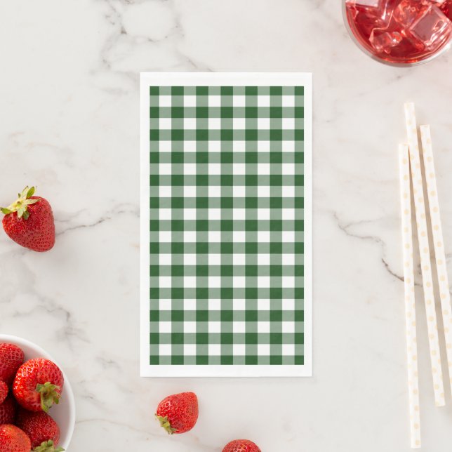 Classic Green und White Gingham Karo Serviette (Beispiel)