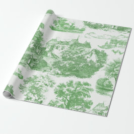 Classic Green Vintag French Chateau Toile Geschenkpapier