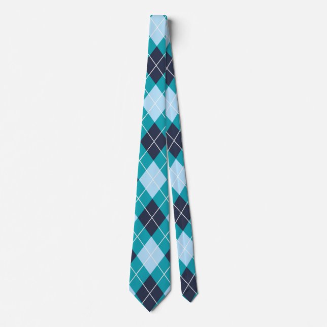 Classic Green White Black Pattern Neck Tie Krawatte (Vorderseite)