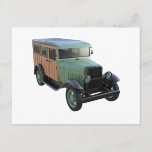 Classic Green Woody Truck Postkarte