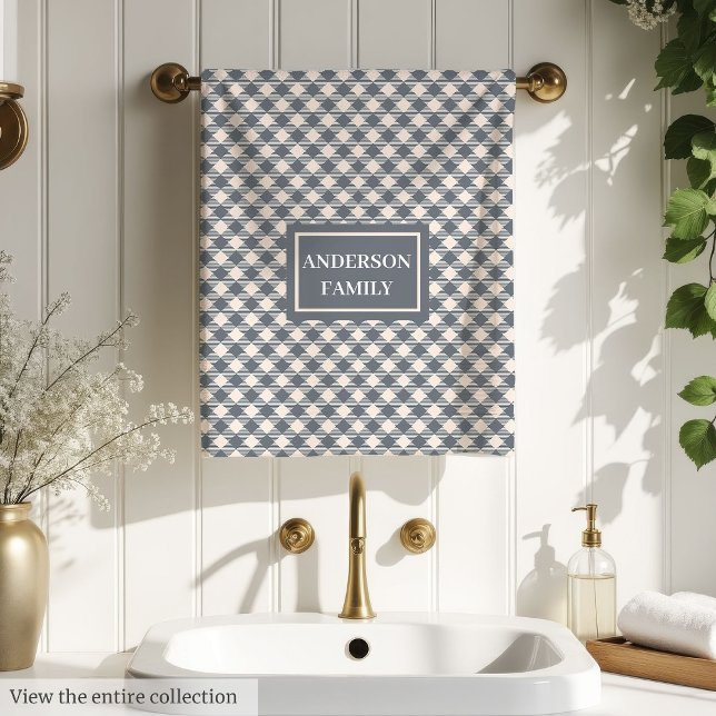 Classic Grey Tartan Personalized Family Gift Badhandtuch Set (Classic Grey Tartan Personalized Family Gift Bath Towel Set)