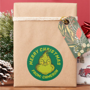 Classic Grinch Frohe Weihnachten Runder Aufkleber