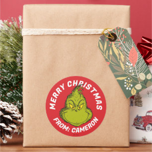 Classic Grinch   Frohe Weihnachten Runder Aufkleber
