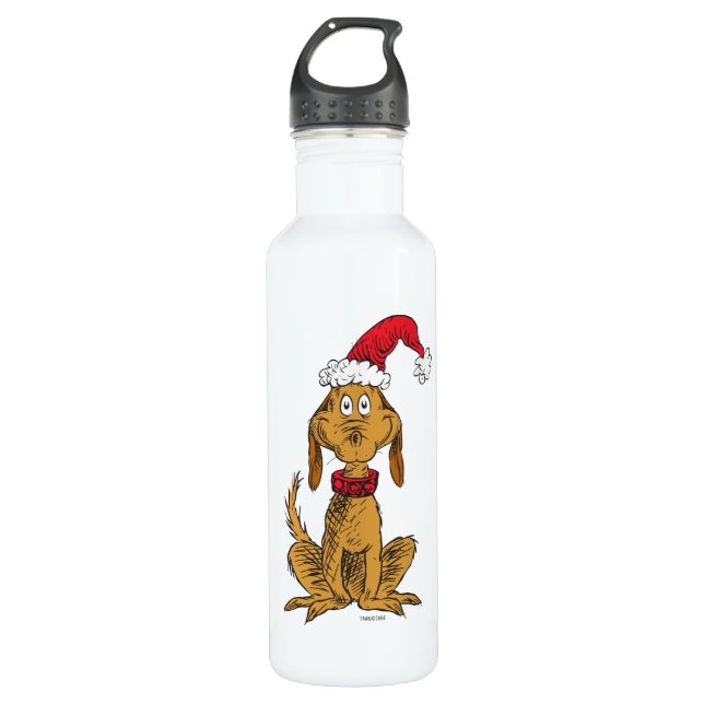 Classic Grinch | Max. Weihnachtsmannmütze Edelstahlflasche (Vorderseite)