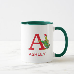 Classic Grinch   Name und Monogramm A Tasse