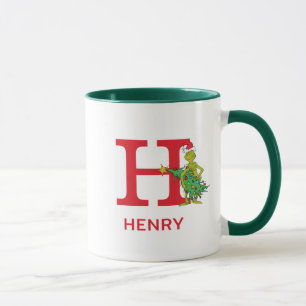 Classic Grinch   Name und Monogramm H Tasse