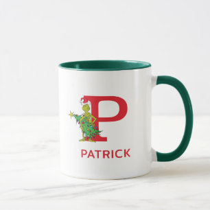 Classic Grinch   Name und Monogramm P Tasse