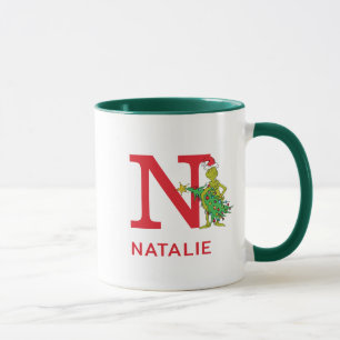 Classic Grinch   Name und Monogramm Tasse