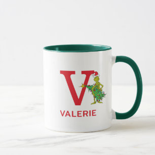 Classic Grinch Name und Monogramm V Tasse