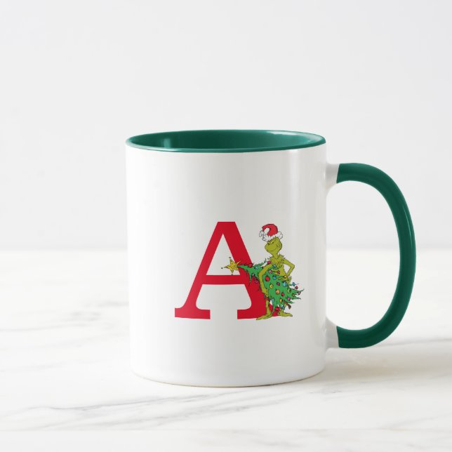 Classic Grinch | Naughty Monogram A Tasse (Rechts)