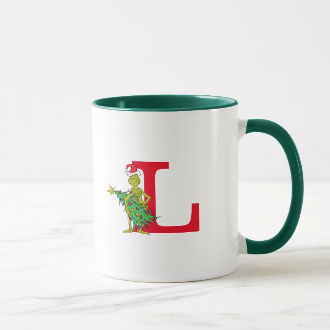 Classic Grinch | Naughty Monogram L Tasse (Rechts)