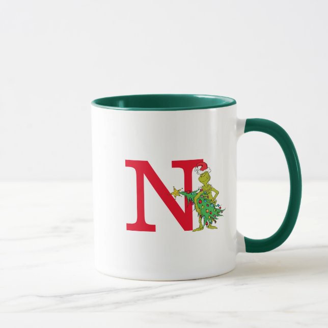 Classic Grinch | Naughty Monogram N Tasse (Rechts)