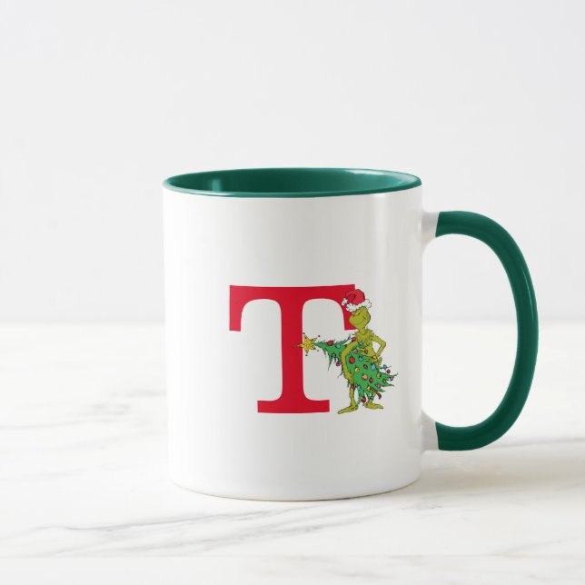 Classic Grinch | Naughty Monogram T Tasse (Rechts)