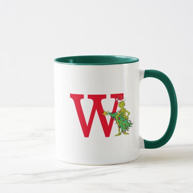 Classic Grinch | Naughty Monogram W Tasse (Rechts)