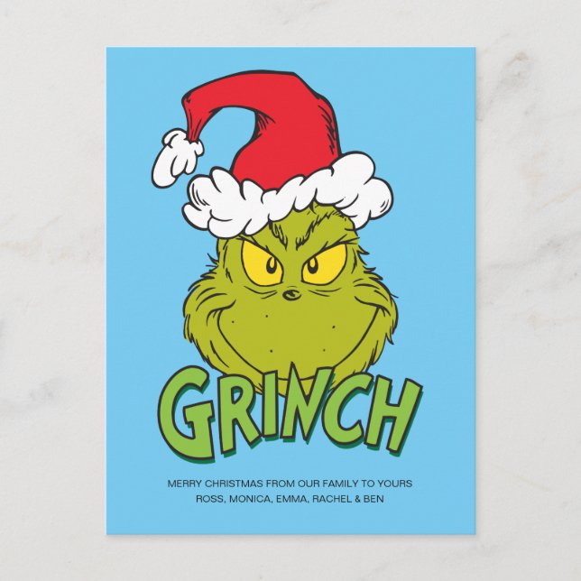 Classic Grinch | Naughty oder Nice Feiertagspostkarte (Vorderseite)