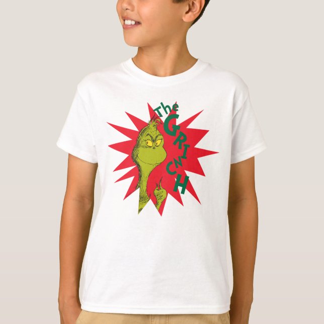 Classic Grinch | Rote Sternexplosion T-Shirt (Vorderseite)