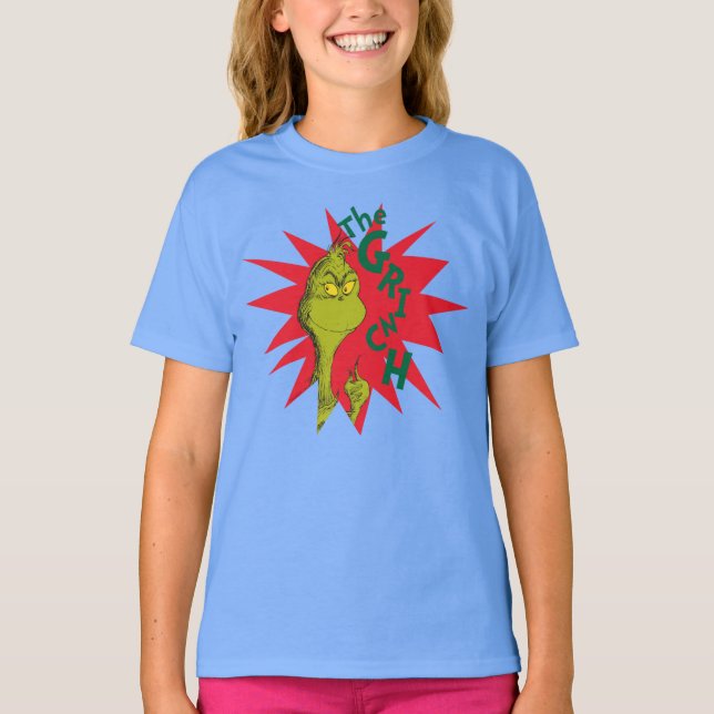 Classic Grinch | Rote Sternexplosion T-Shirt (Vorderseite)